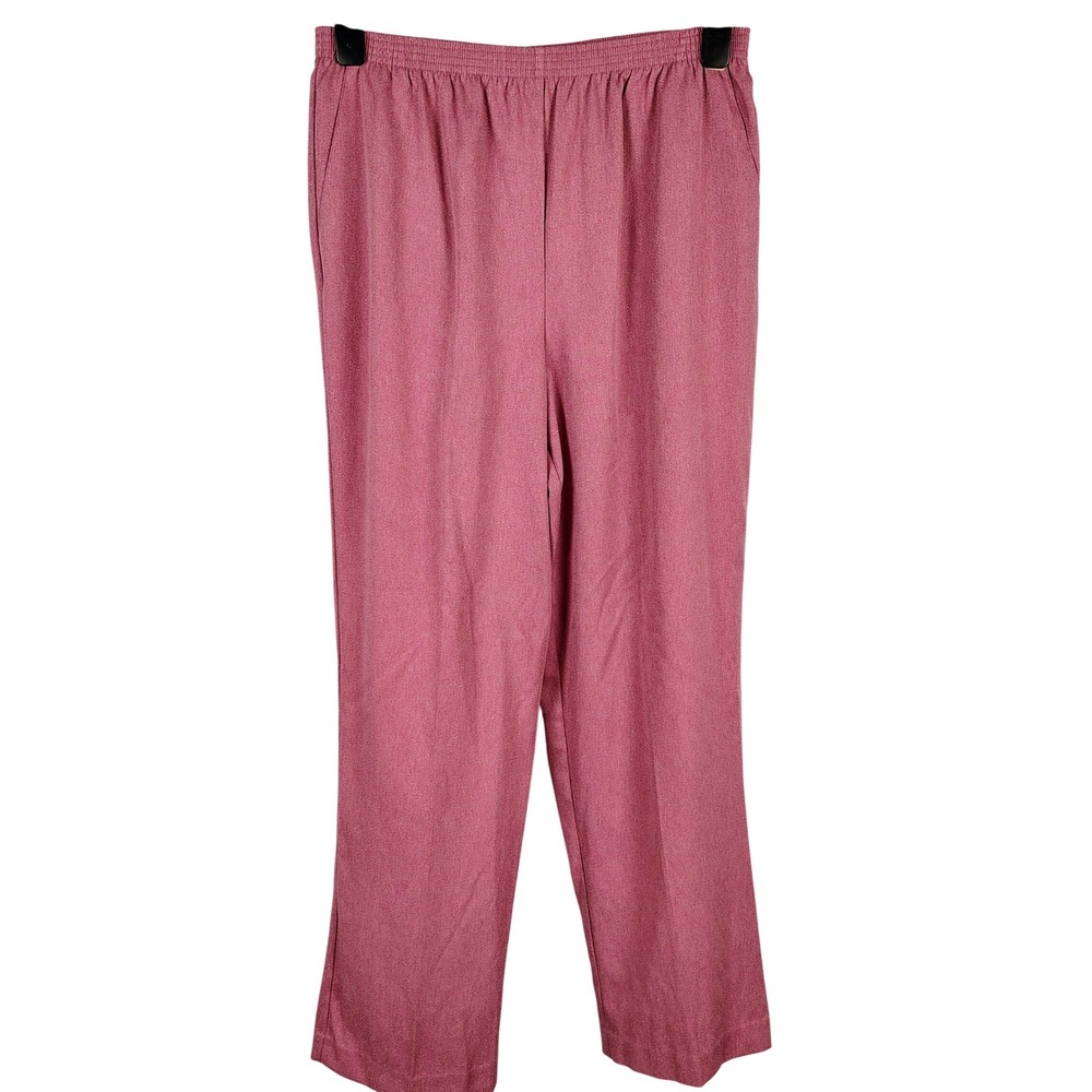 NWT Alfred Dunner Womens SZ 14 Provence Pants Orchid Pink Heathered Grandma Core